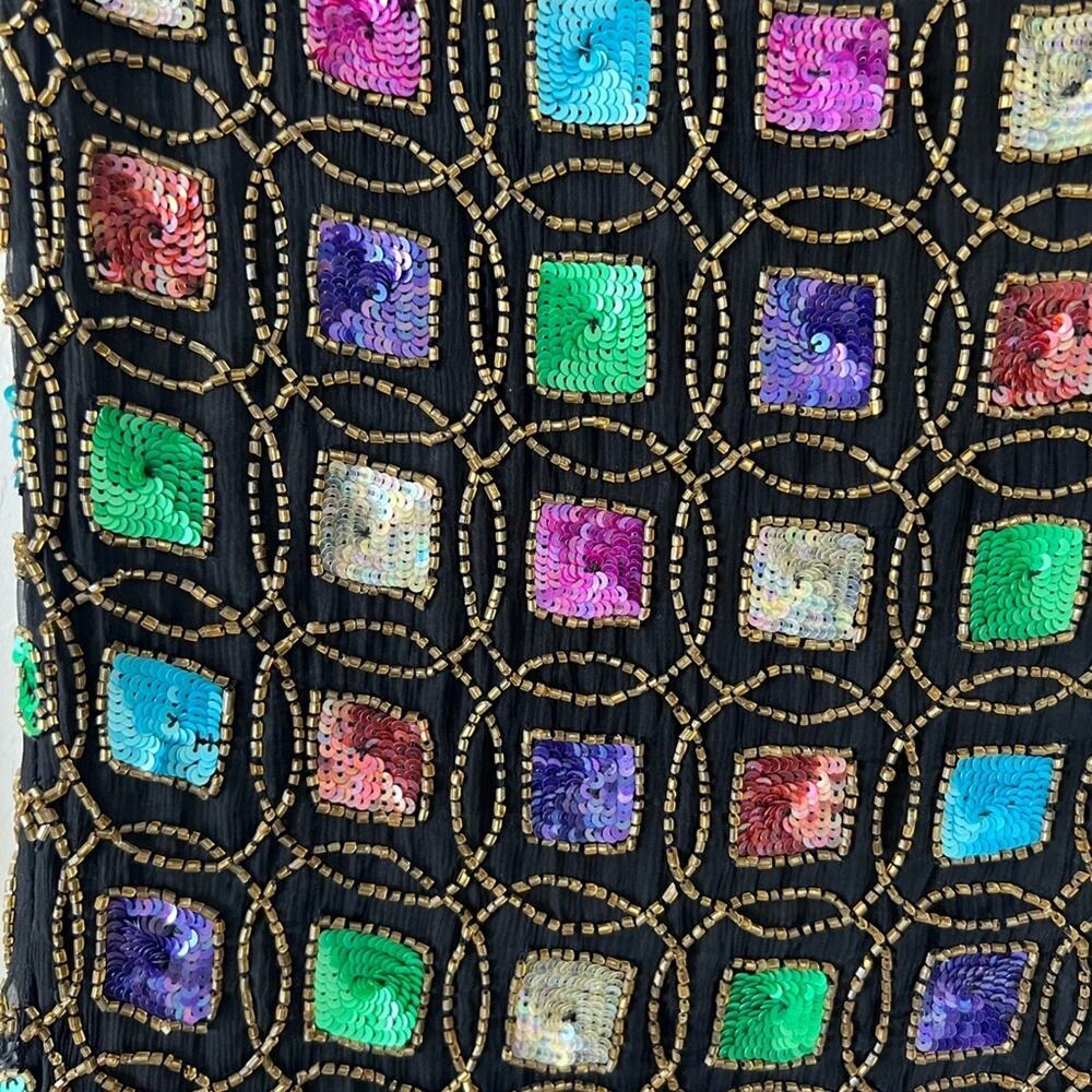 Vintage Jewel Queen Mini Skirt Size 10 100%Silk - Picture 3 of 11